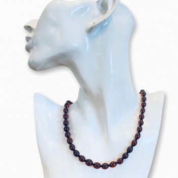 Dark cherry plum amber necklace