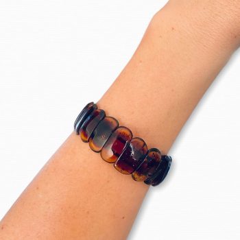 Cherry amber bracelet with clear edges