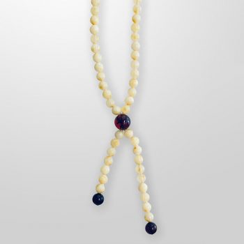 White shiny amber balls amber necklace