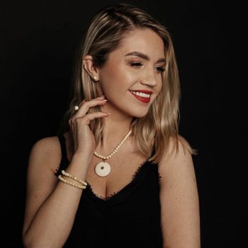 Exclusive set of amber necklace with elk antler amulet and earring pins