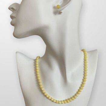 Royal white amber necklace