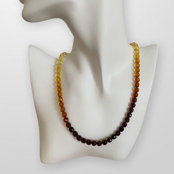 Rainbow faceted amber necklace