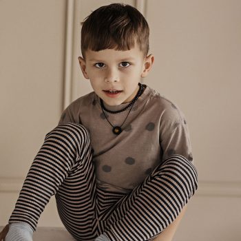 Prabangus idealių gintaro rutuliukų paaugliškas - vaikiškas gintarinis vėrinys
