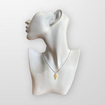 Lovely cross-shaped yellow amber necklace