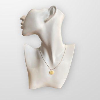 Lovely heart-shaped yellow amber necklace