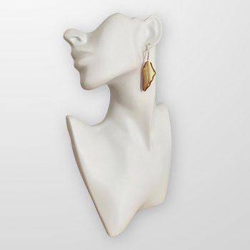 Stylish clear yellow amber earrings in rustic shapes