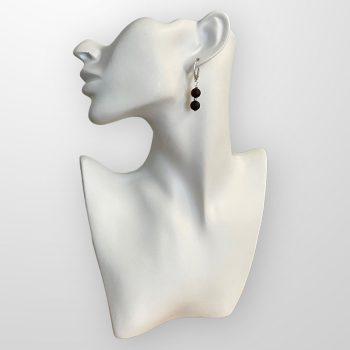Stylish double matt black amber bubble earrings