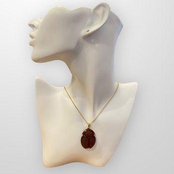 Gorgeous and artistic engraved amber necklace