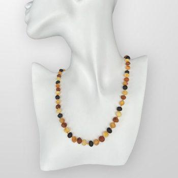 Stylish and youthful frosted amber pebble necklace