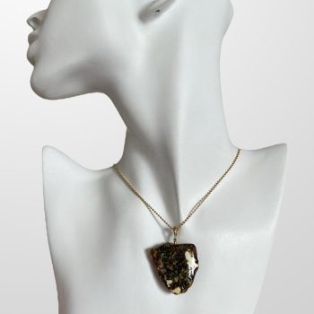 Colourful amber stone necklace