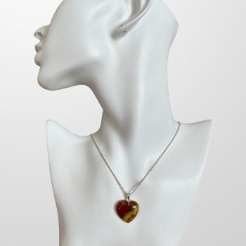 Soft amber heart neck pendant