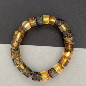 Men's amber bracelet with matt speckled anklets