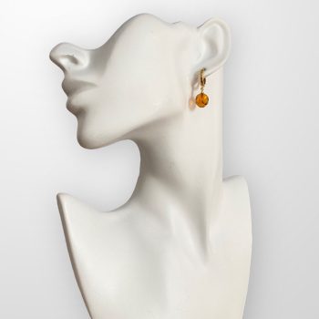 Expressive honey coloured faceted amber earrings and ring set