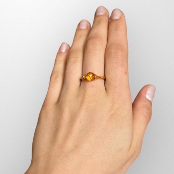 Chic honey coloured faceted amber earrings and ring set
