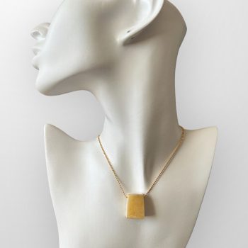 Elegant abstract elk antler and yellow amber necklace