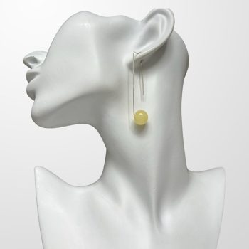 Futuristic bubble earrings in royal amber with silver clasp