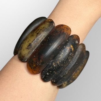 Expressive abstract bracelet in matte black amber