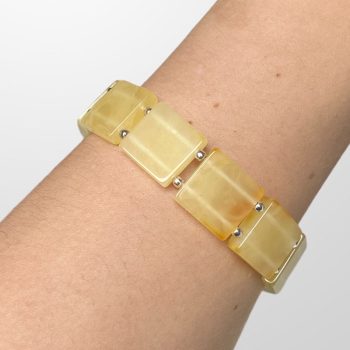 Youthful yellow amber tile bracelet