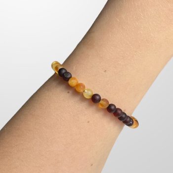 Youthful bracelet of perfect frosted amber beads