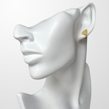 Youthful triangular yellow amber earrings