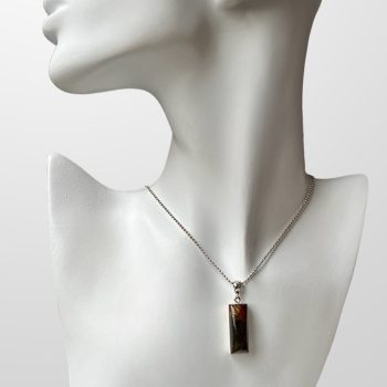 Delicate elk antler and honey coloured amber necklace