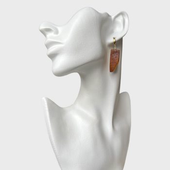 Charming landscape amber earrings with natural bark