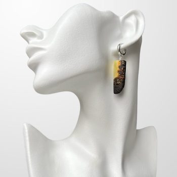 Fine matt yellow amber earrings