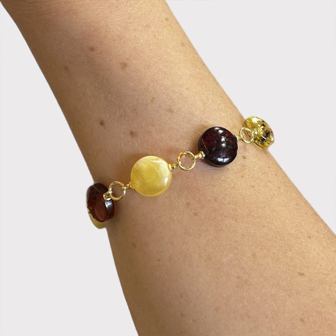 Elegant amber coil bracelet in various colours