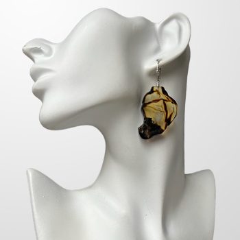 Expressive yellow cut amber earrings