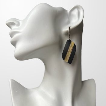 Gorgeous yellow amber earrings with black oak