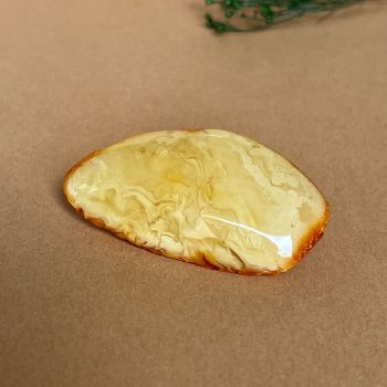 Solid shiny yellow amber necklace - pendant