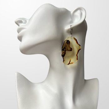 Charming clear cut amber earrings