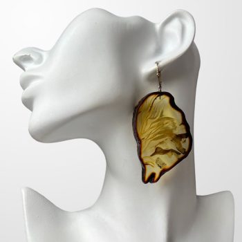 Massive cut amber earrings