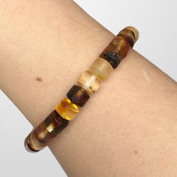 Stylish men's bracelet with yellow amber details