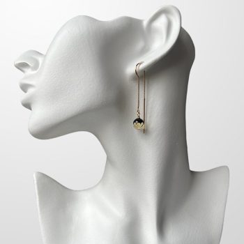 Youthful dangling faceted greenish amber earrings