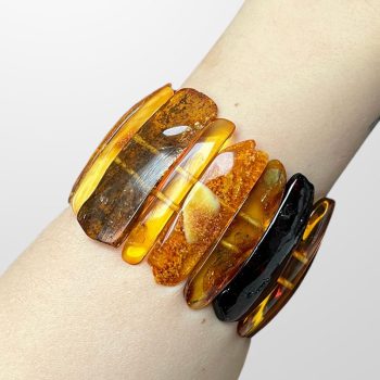Stylish natural amber sticks bracelet