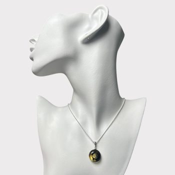 Fine clear amber with moss necklace Amulet