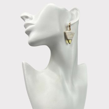 Elegant clear amber earrings with elk horn in refined shapes