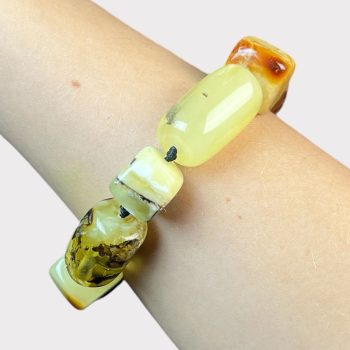 Massive speckled amber bracelet