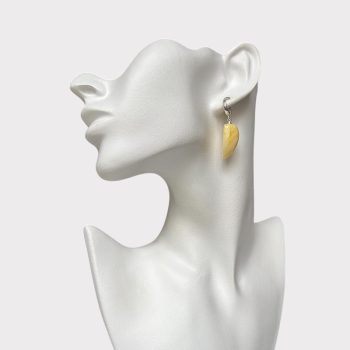 Stylish shiny landscape amber earrings