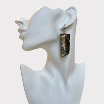 Stylish shiny amber earrings