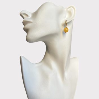 Stylish yellow amber earrings
