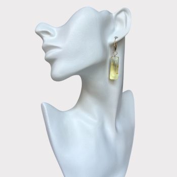 Stylish clear yellow amber earrings