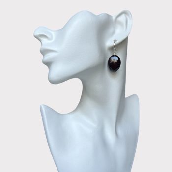 Stylish dark cherry amber earrings