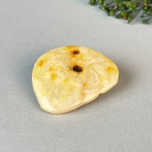 Dailus gelsvo peizažinio gintaro kaklo pakabukas - sagė