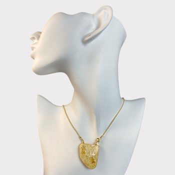Enchanting yellow landscape amber necklace