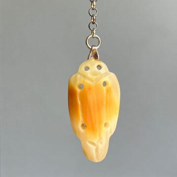 Matte light amber keyring Kuršiukas