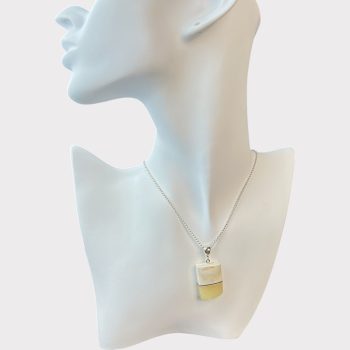 Chic yellow amber and elk horn necklace