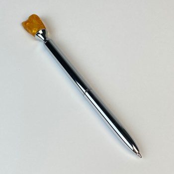 Silver pen with amber piece