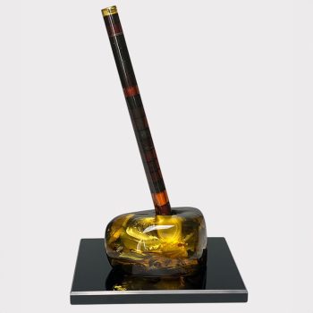 Solid amber inkwell stand